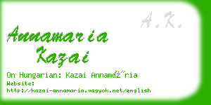 annamaria kazai business card